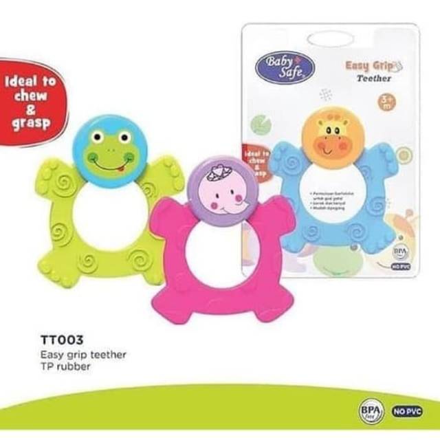 BABYSAFE Easy Grip Teether with Rattle  Gigitan Bayi BPA Free Baby Safe
