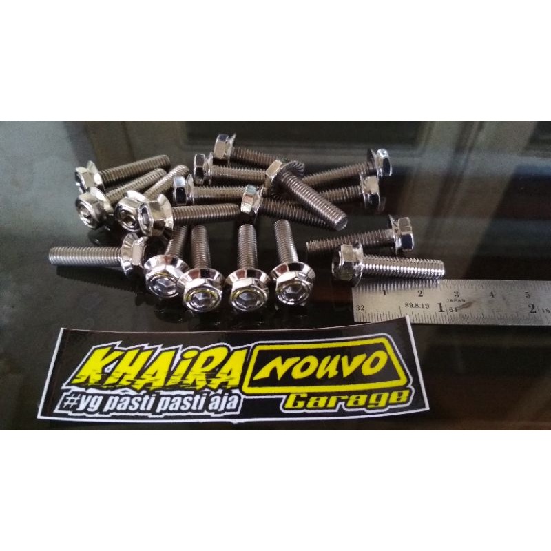 Baut probolt stainless 2 kunci 6x25 baut tutup kipas stainless 2 kunci