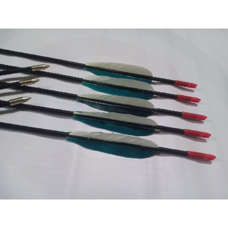 busur panah arow fiber bulu
