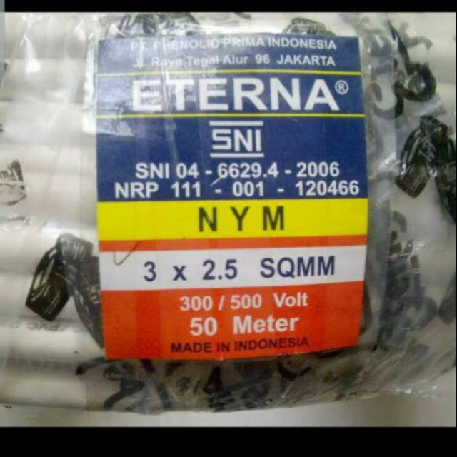 Kabel NYM 3x2.5 @ 50 meter Eterna