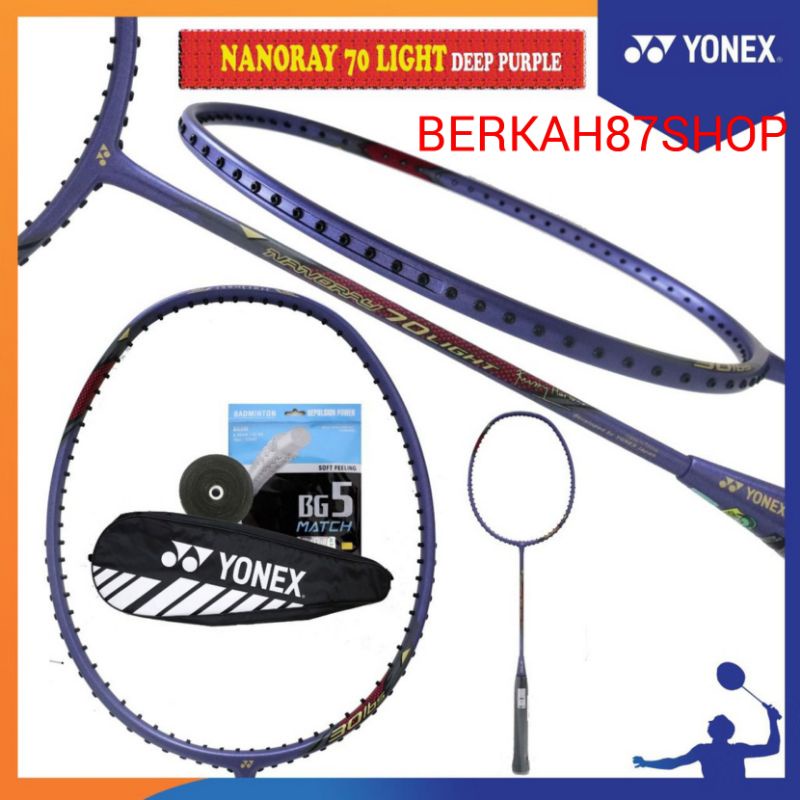RAKET BADMINTON YONEX NANORAY 70 LIGHT / RUDI HARTONO/30LBS/KOMPLIT