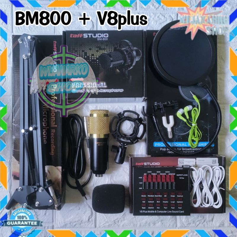 PAKET REKAMAN LIVE STREAMING LENGKAP [2] BM800 + SOUNDCARD V8 PLUS SERIES F998