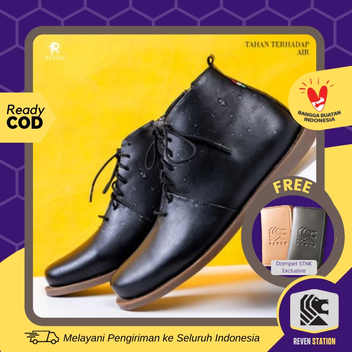 Sepatu Kulit Pria Cowok Premium Asli REVEN JAGGER Men Shoes Premium Genuine Leather