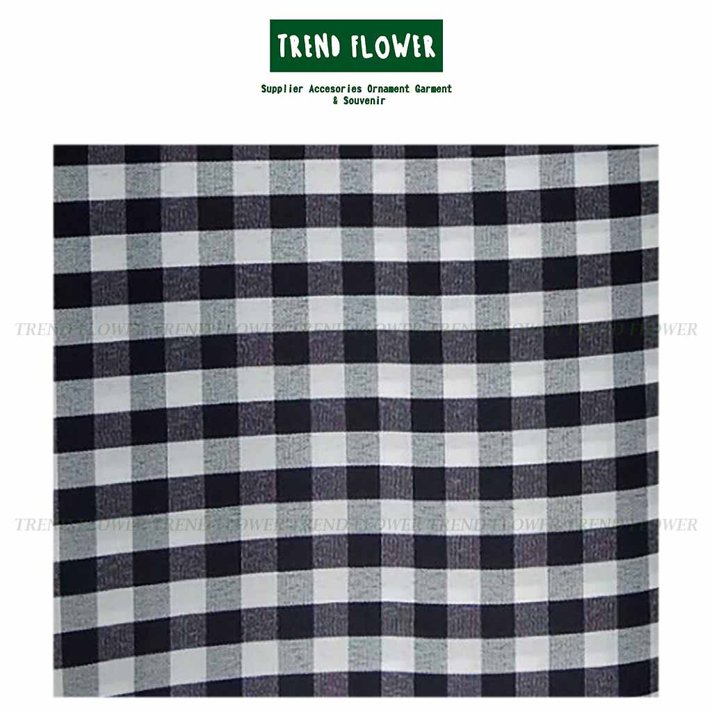 [GROSIR CAMPUR WARNA] KAIN BALI POLENG MOTIF KOTAK KOTAK HITAM PUTIH PER ROLL