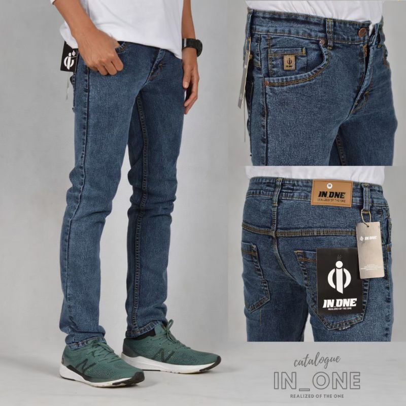 Celana jeans panjang pria selimfit / celana panjang softjeans pria BLUE sandwash 27-34