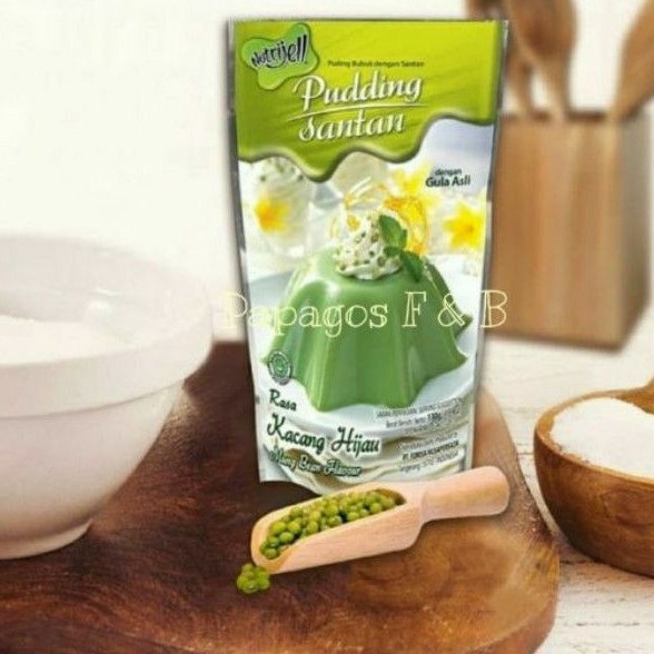 

Pudding Puding Santan Nutrijell Kacang Hijau dan Pandan