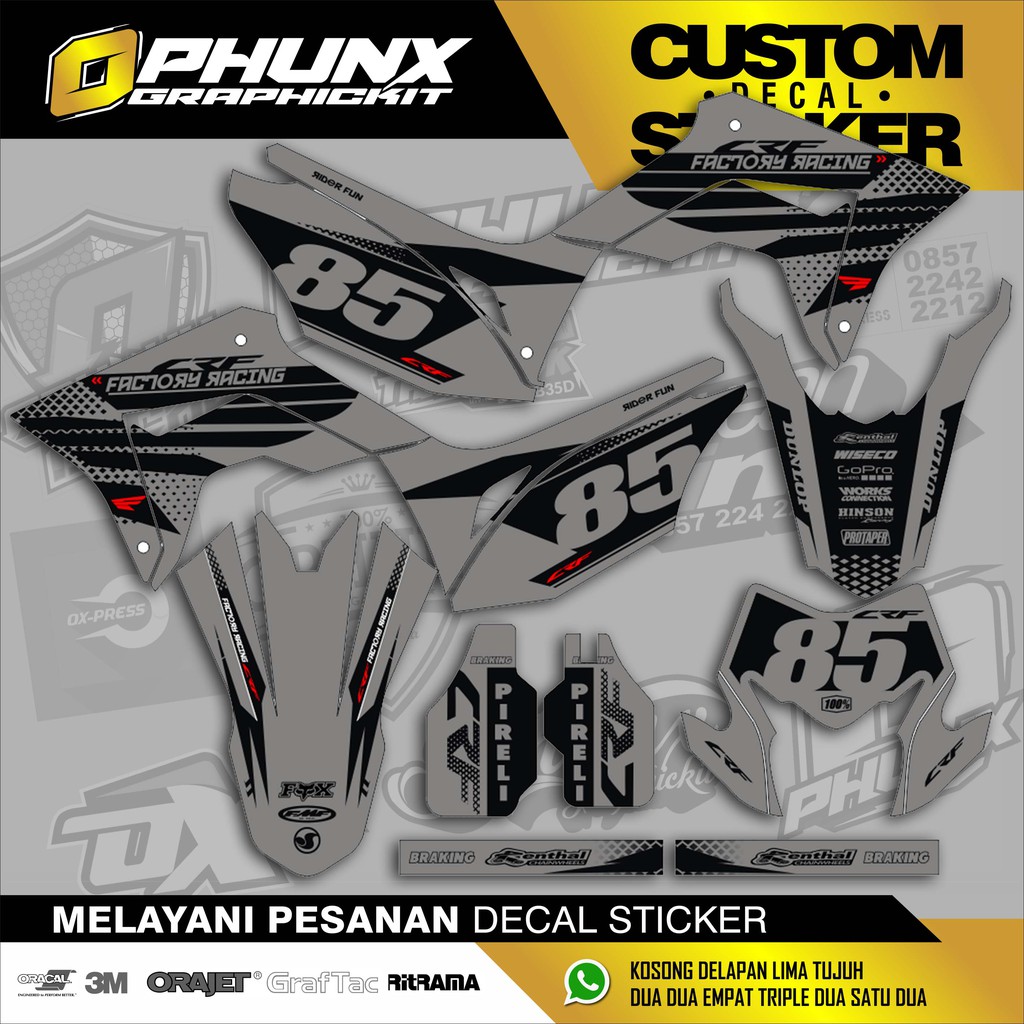 Stiker Decal Custom crf 150 L motocross sticker sticker variasi sticker stiker trail adventure (5)