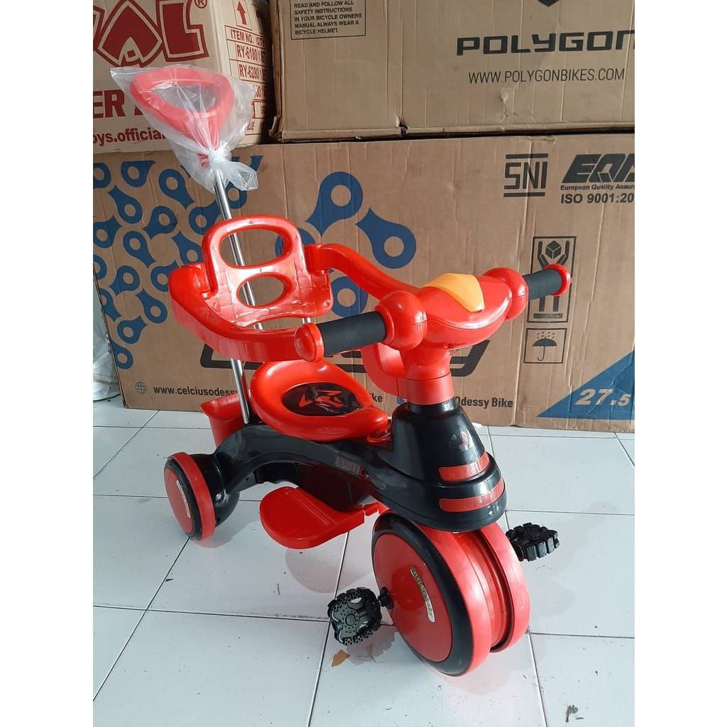 Sepeda Roda Tiga EXOTIC ET-2257 Tricycle Anak Musik Lampu Dorongan