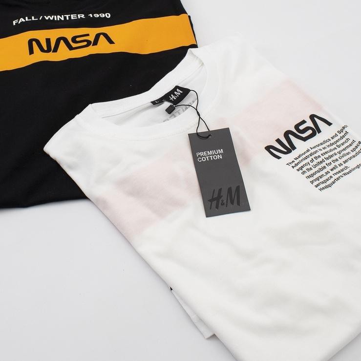 ➲ KAOS NASA H&M HERON PRESTON / UNIQLO / HNM - FULL TAG LOGO MIRROR ORIGINAL ⅎ