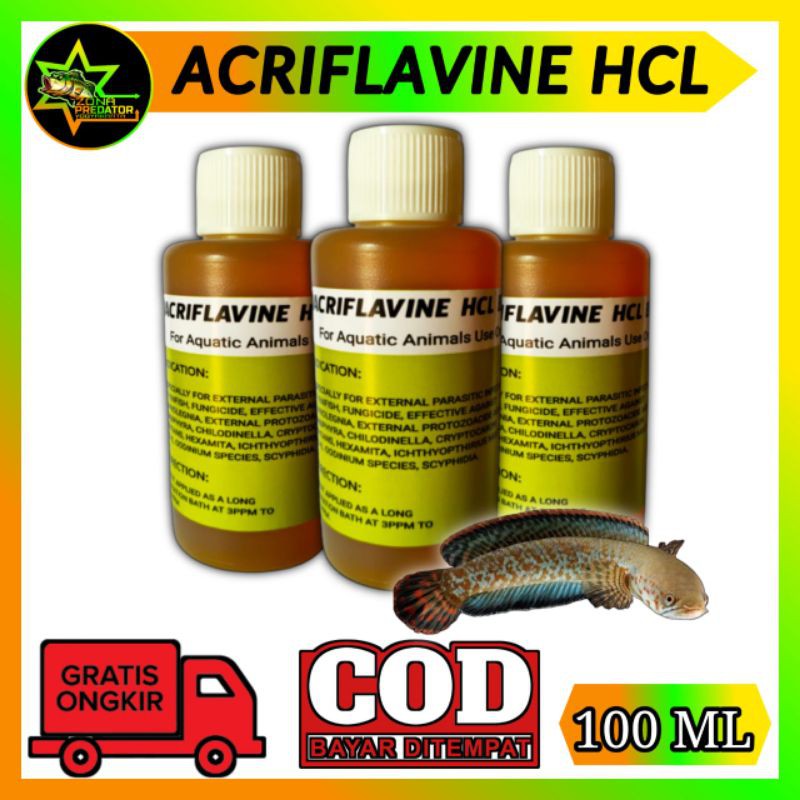 Acriflavine HCL obat whitespot/jamur ikan hias 100 ml