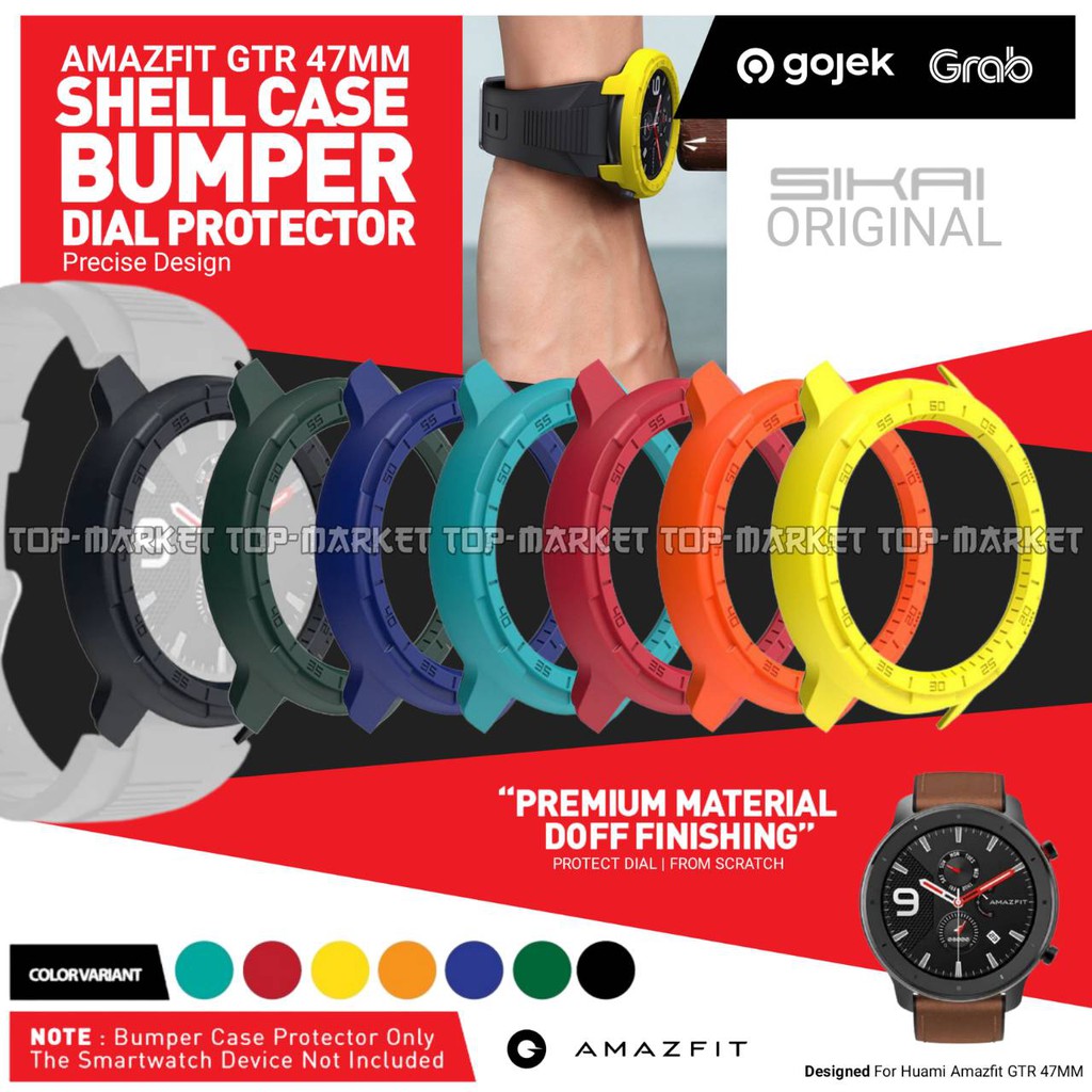 SIKAI PREMIUM BUMPER DOFF Hard Case Screen Protector Frame Cover for Amazfit GTR 47mm