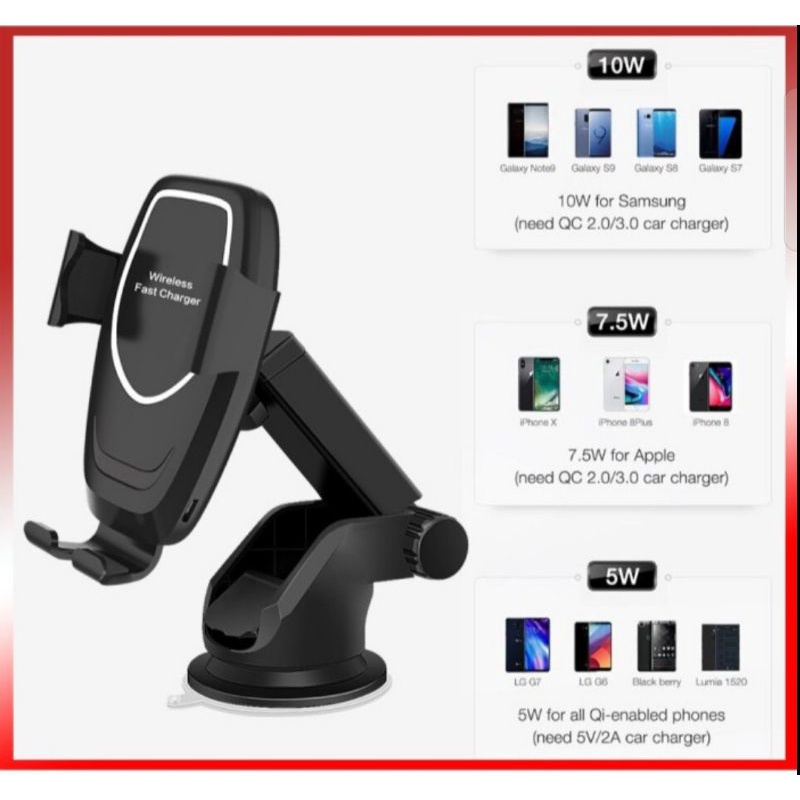 Car holder Handphone wireless fast charger K80 universal