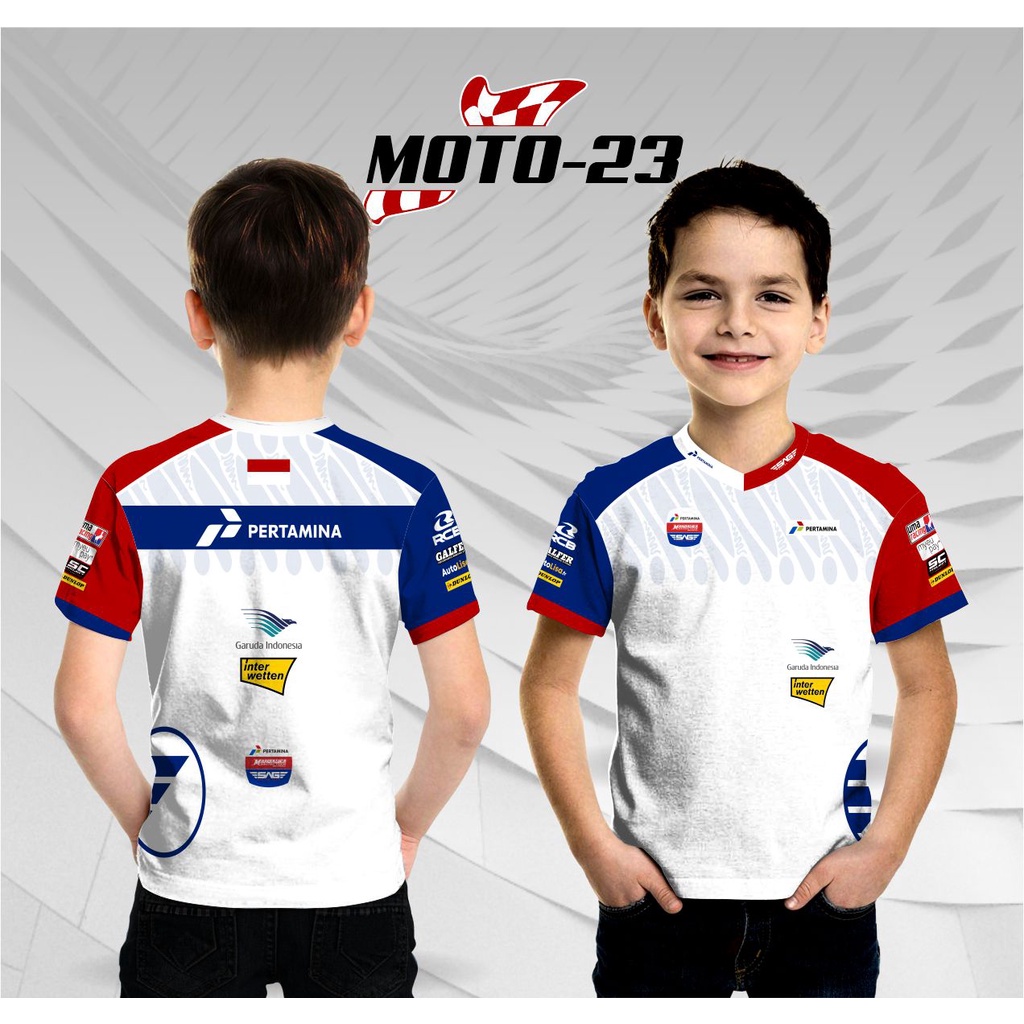 Jersey motogp mandalika anak baju kaos pertamina racing crew indonesia