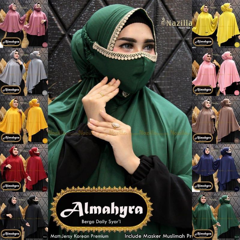 Hijab Khimar Instant Bergo Daily Syar'i Almahyra Original Nazilla