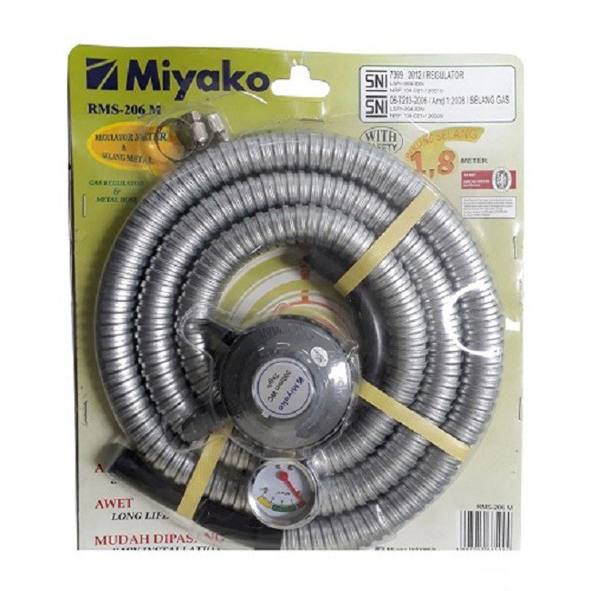 Miyako Paket Selang Regulator Gas RMS-206M - Silver