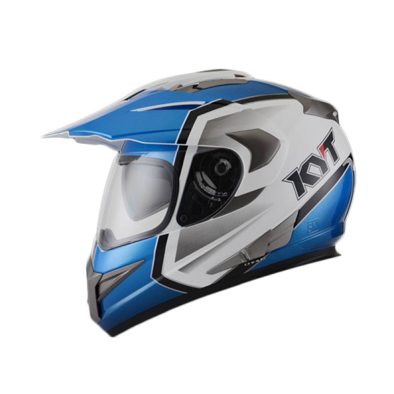 HM-1850 Kyt Enduro White/Blue/Black Helm Full Face Murah