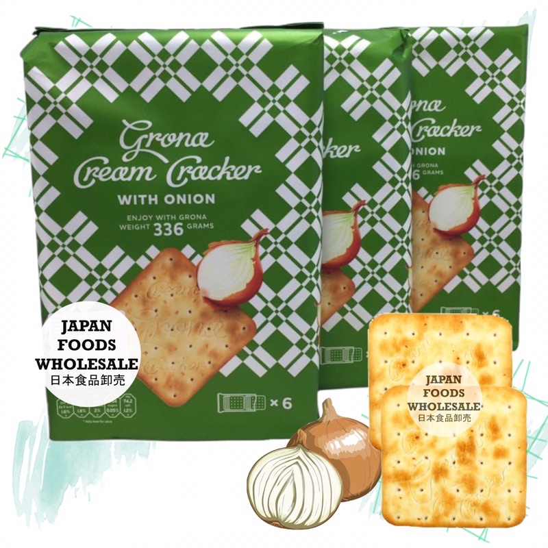 Grona Cream Cracker With Onion 3pc / biskuit impor / cemilan