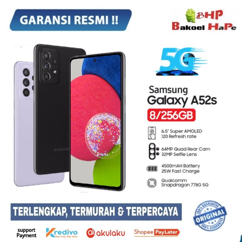 hp Samsung Galaxy A52s Ram 8/128 & 8/256Gb Garansi Resmi Sein 1 Tahun