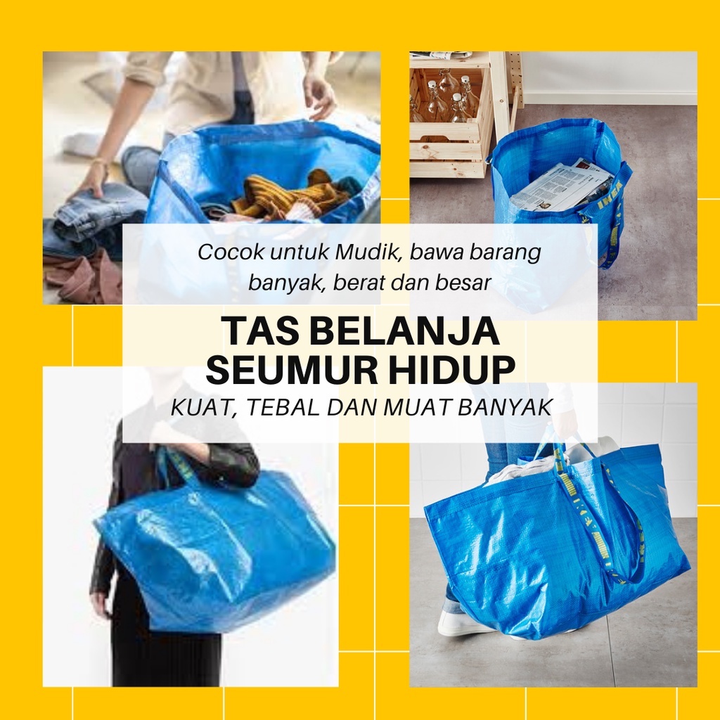 Tas belanja/kantong belanja/pollybag tanaman,pot go green/tas belanja ikea/tas belanja serbaguna/tas