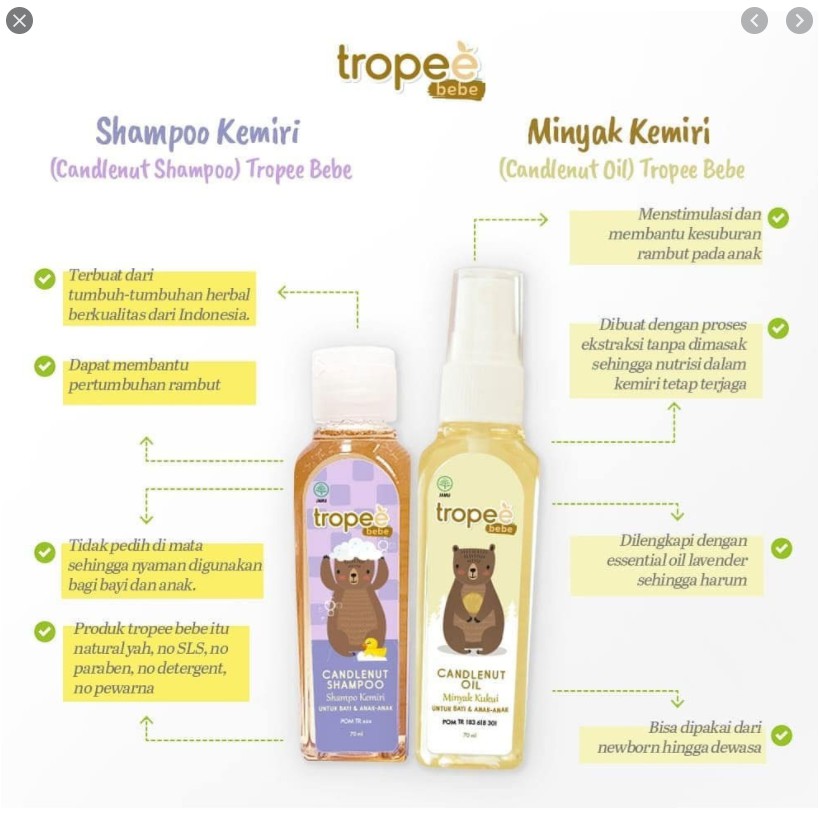 Tropee Bebe Candlenut Oil Minyak Kemiri Kukui 100ml