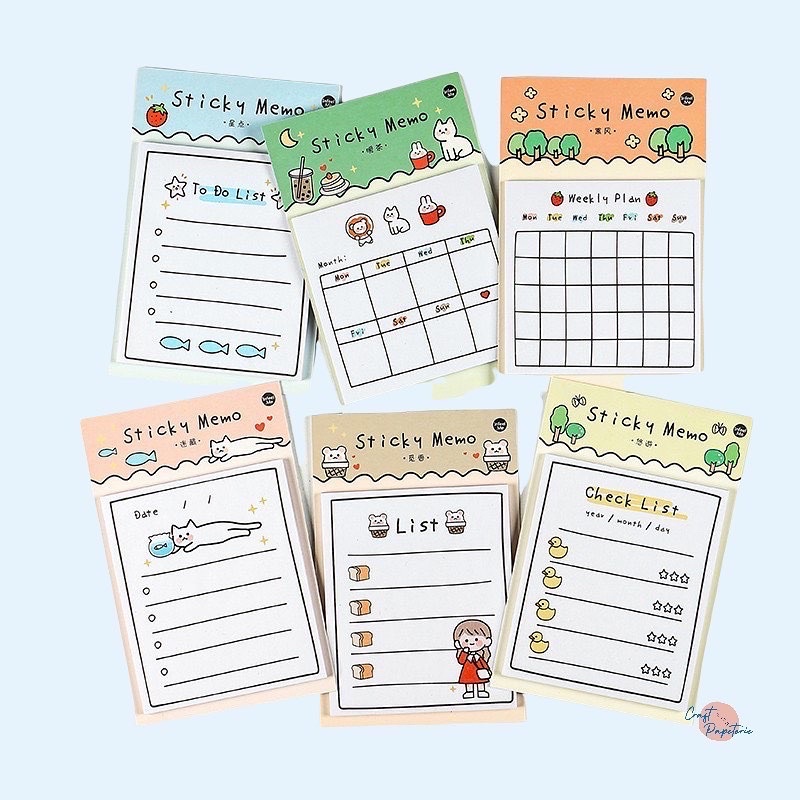 

Memopad - 6 models in ‘sticky’