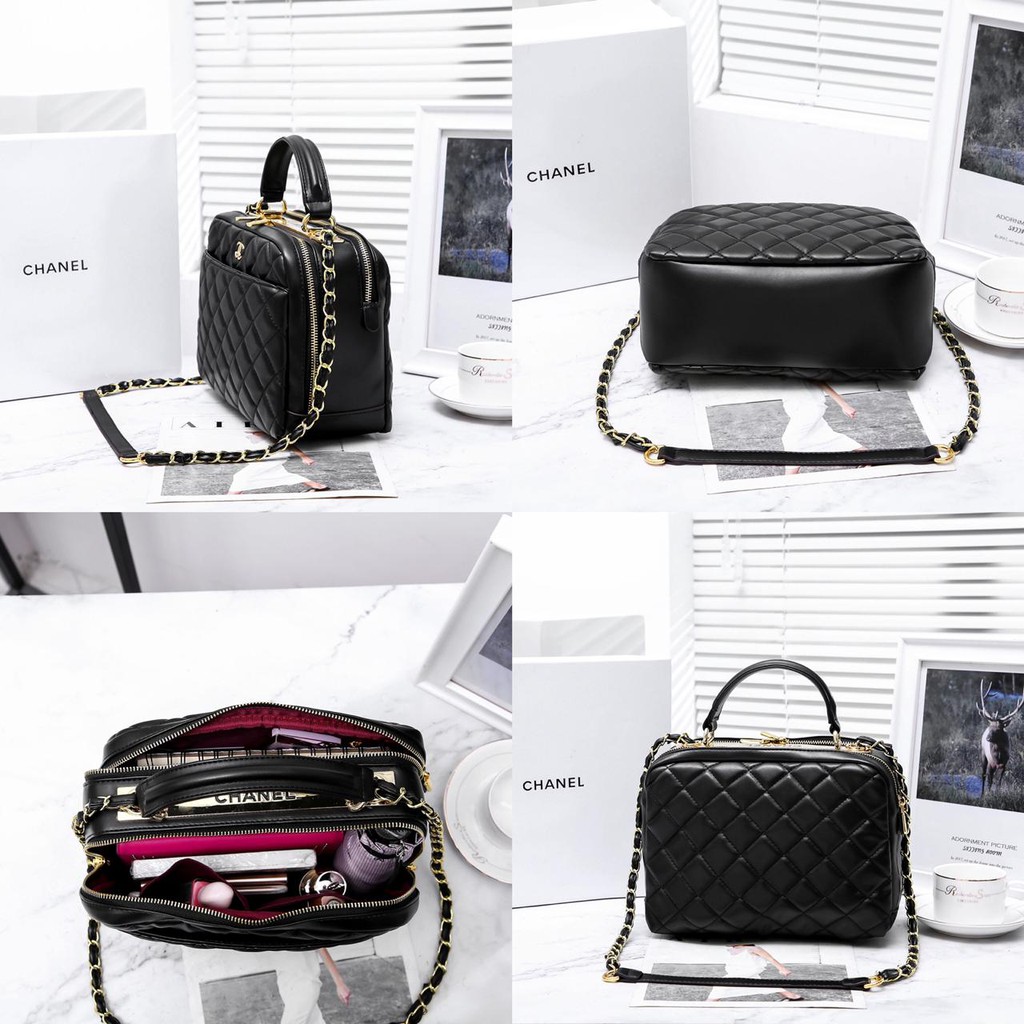 TAS WANITA-TAS IMPORT-CHANEL Trendy CC Bowling Bag WITH BOX L5870