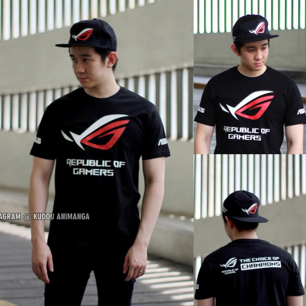 Kaos anak Gamer ASUS ROG Black Republic of Gamers Ready stock