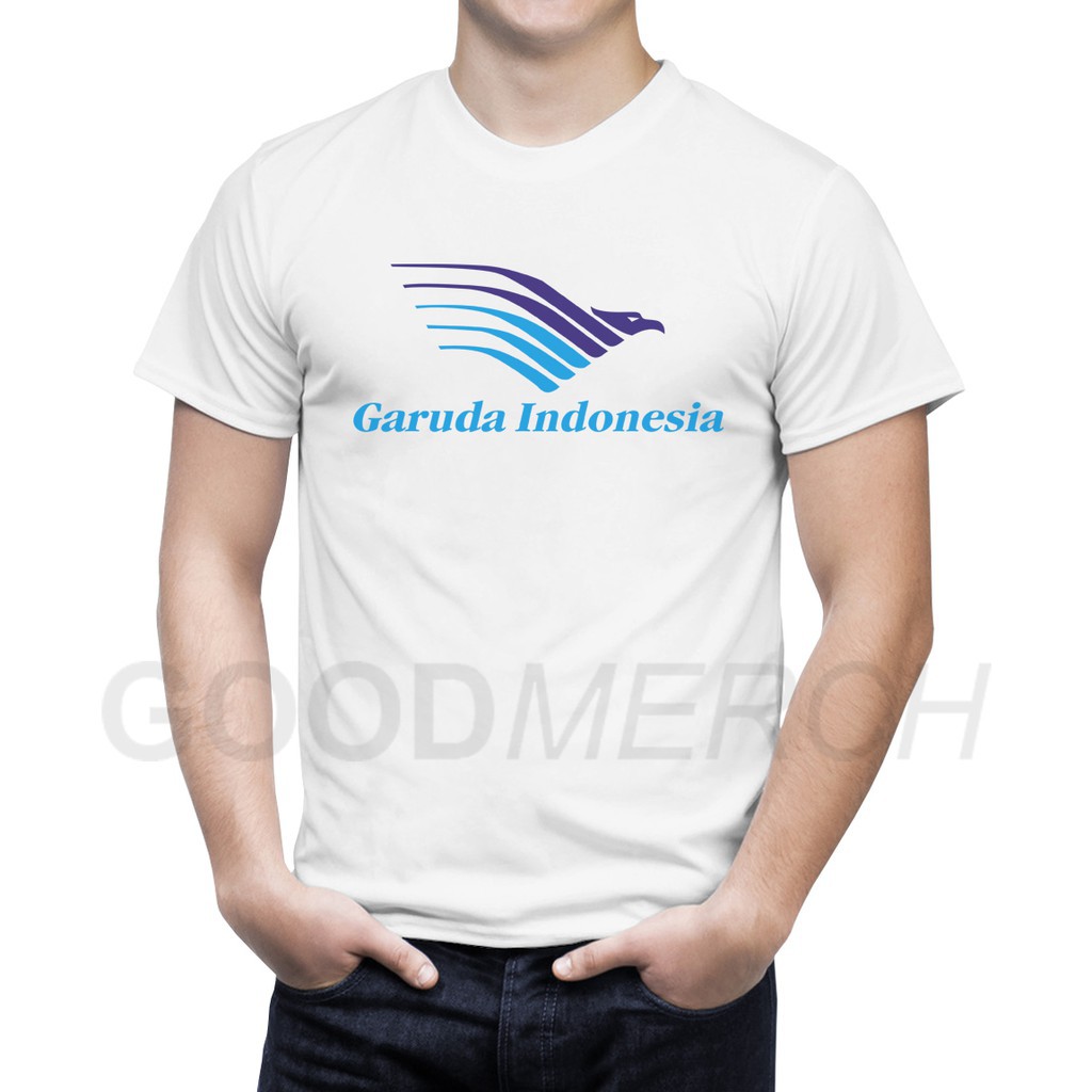 Kaos T-shirt Distro Garuda Indonesia 04 - LOGO DEPAN BESAR  warna GARUDA INDONESIA AIRLINES -RADSHA 