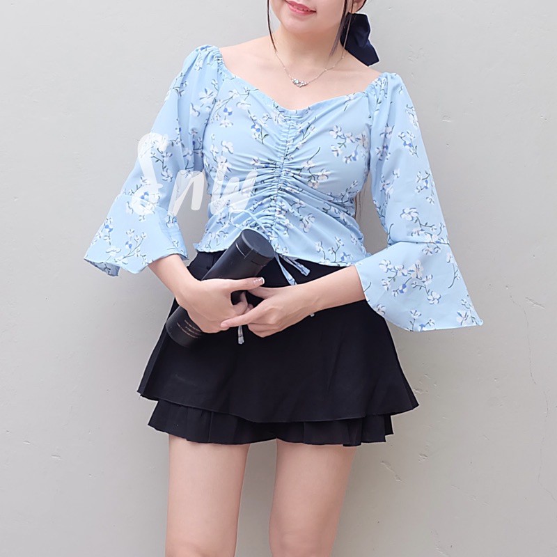 charlotte flower // snw // blouse wanita-BLUE