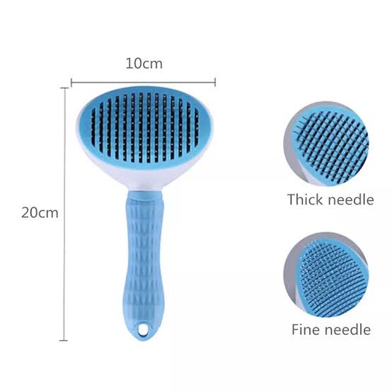 Sisir Grooming Kucing Anjing - Hair Pet Grooming Brush Sisir with Button Premium