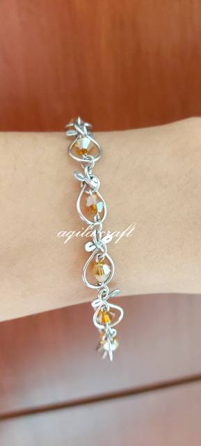 GELANG TANGAN MONEL KRISTAL GELANG ANTI KARAT TIDAK BERUBAH WARNA TIDAK MENGHITAM