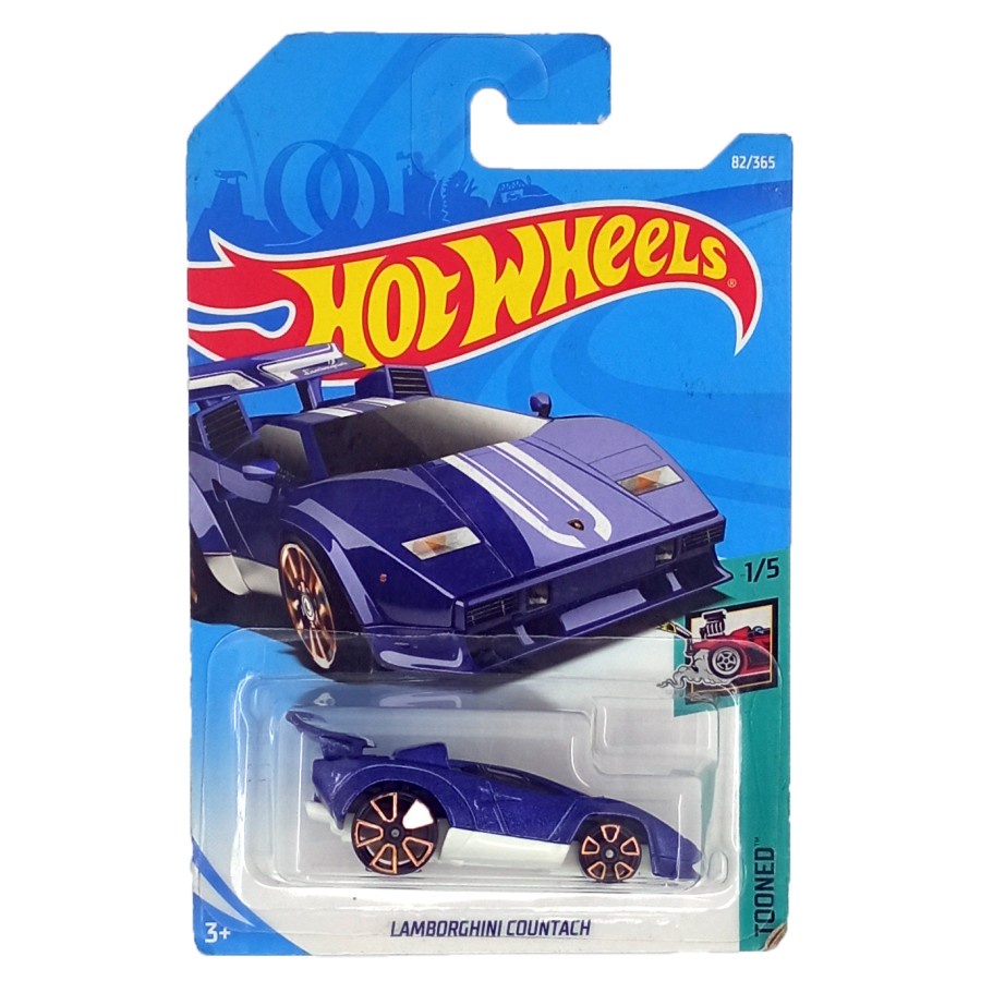 Hot Wheels Lamborghini Countach Biru Tua HW Tooned Mainan Mobil HW