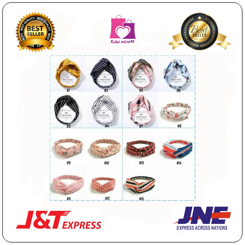 Rizkyonline88 headband bando bandana kain motif korea