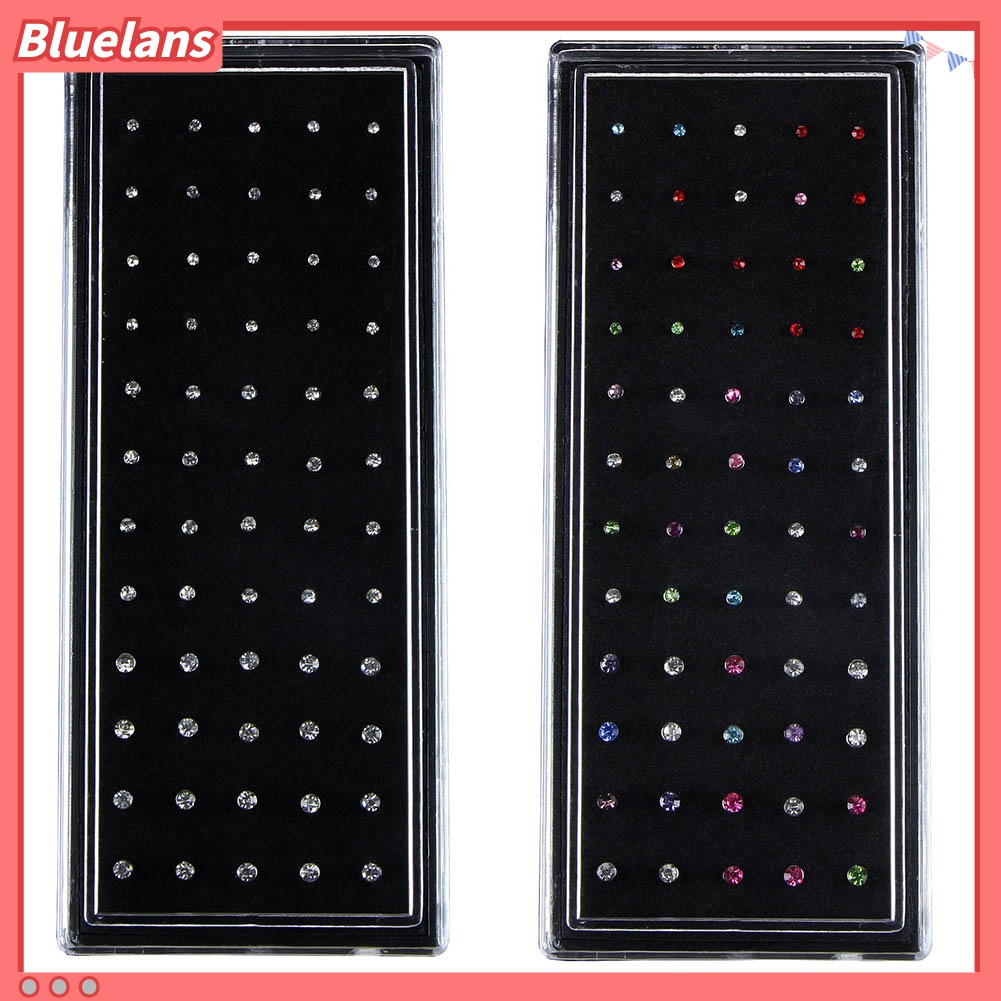 60pcs / Set Anting Tindik Hidung Bahan Stainless Steel Hias Cubic Zirconia Untuk Pria / Wanita