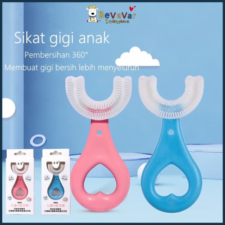 Sikat Gigi Anak Bentuk U Bahan Silikon / Training Toothbrush / Tooth Brush Baby Silicon type U Sikat Gigi Anak Sikat