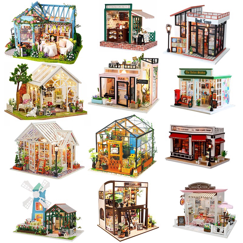 Cutebee Diy Dollhouse Miniatur Rumah Rumahan Furnitur 