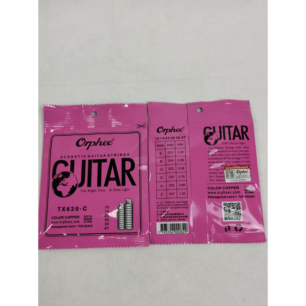 Senar Orphee TX620C senar gitar akustik 010-047 guitar TX620 C accoustic strings