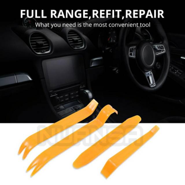 4Pcs Car Tools Auto Repair Alat Pembuka Panel Dashboard Audio Mobil Interior  Panel Remover