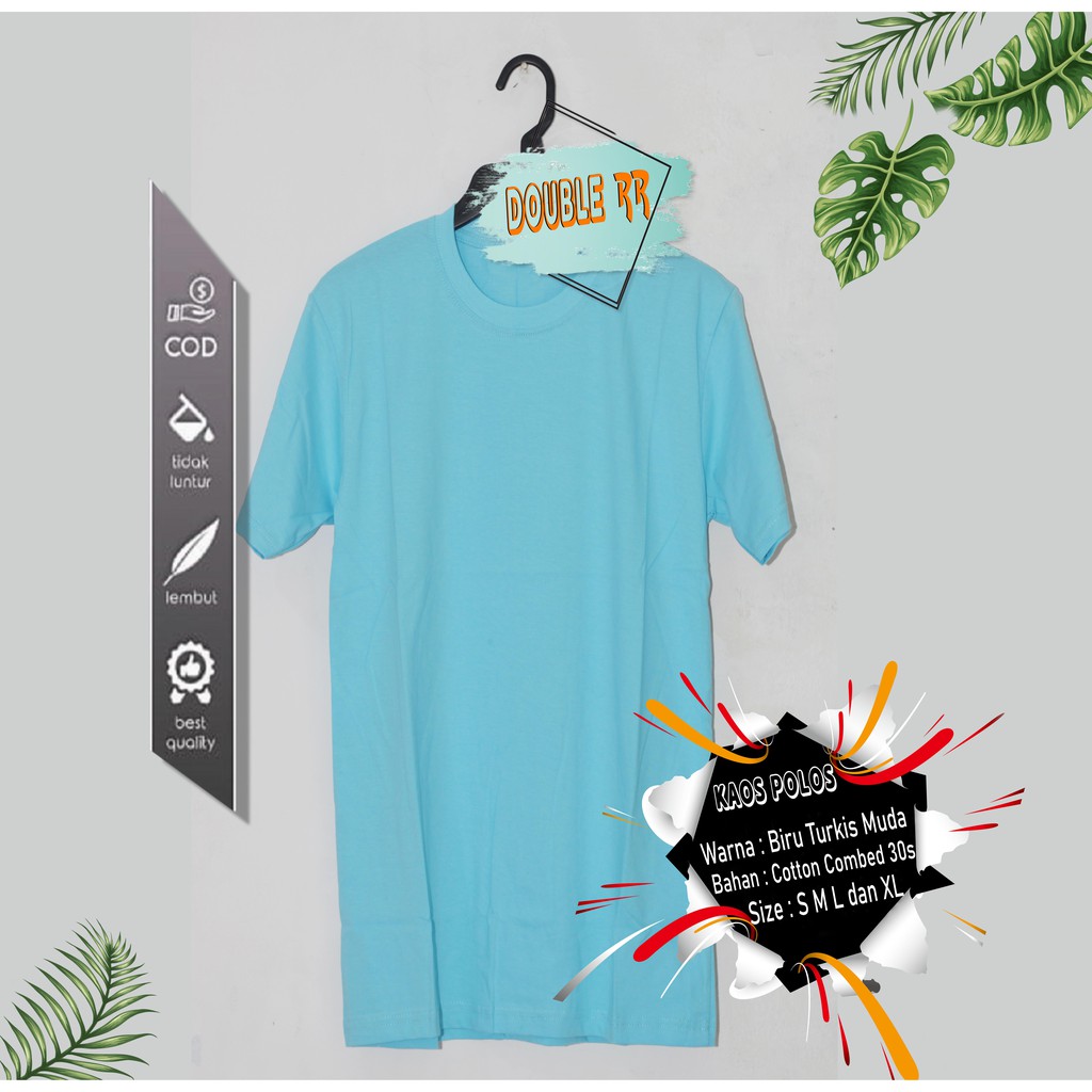 KAOS POLOS DISTRO  COTTON 100%, COMBED 30S  PRIA/WANITA BANYAK WARNA  NAVY BIRU BINHUR BIRU TURKIS TUA BIRU TURKIS MUDA BIRU TELOR ASIN