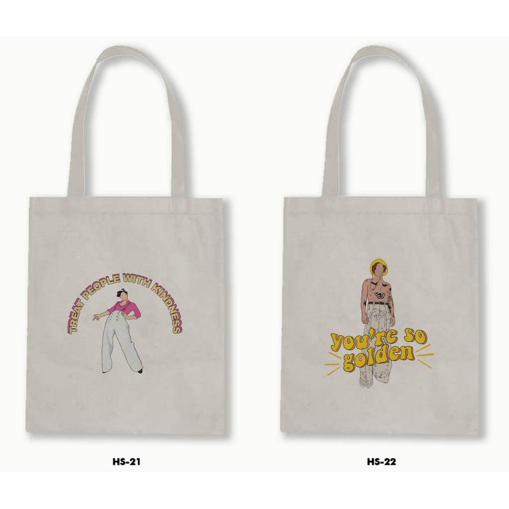 Tas Tote Bag Resleting Kanvas/Blacu  - Harry Styles 02