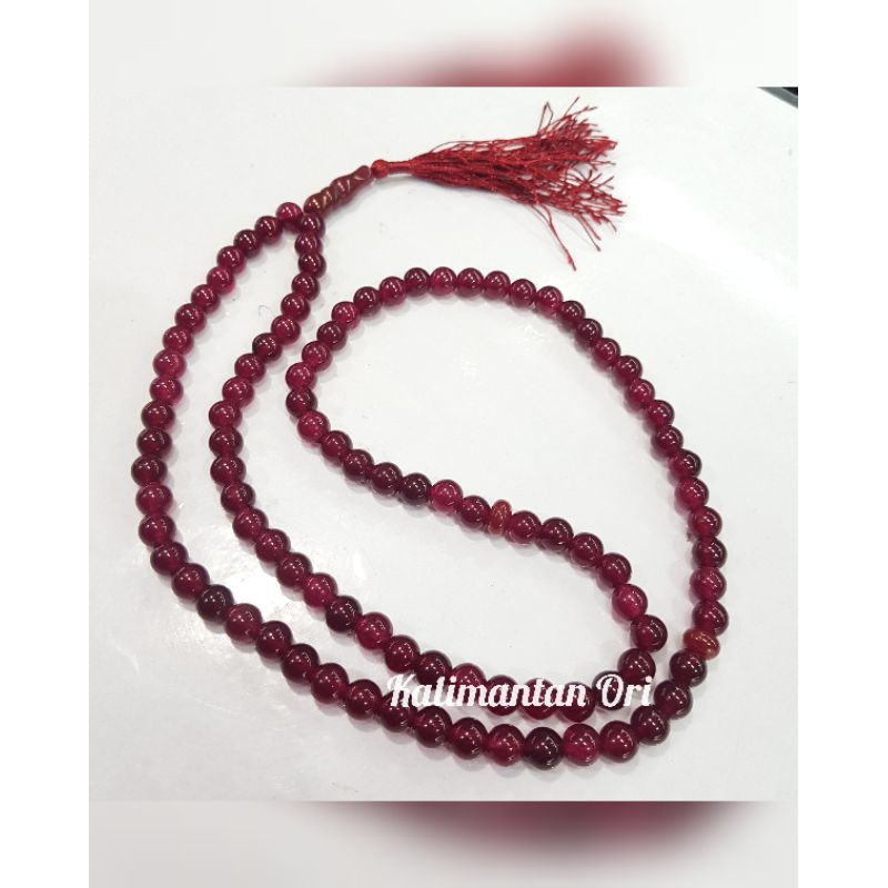Tasbih 99 Batu Akik Manau Asli 8 mm