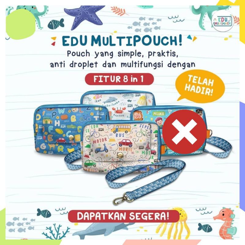 CLEARANCE SALE Dompet Pouch Keluarga Anak Laki Laki dan Perempuan Edu Multipouch Multi Fungsi Tempat HP Kartu Tisu Anti Droplet Tali Leher Premium Diskon Murah