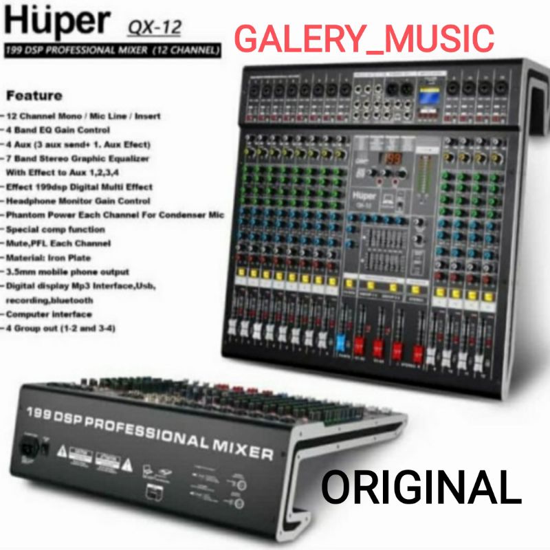 Mixer Audio Huper QX 12 ORIGINAL 12 Channel