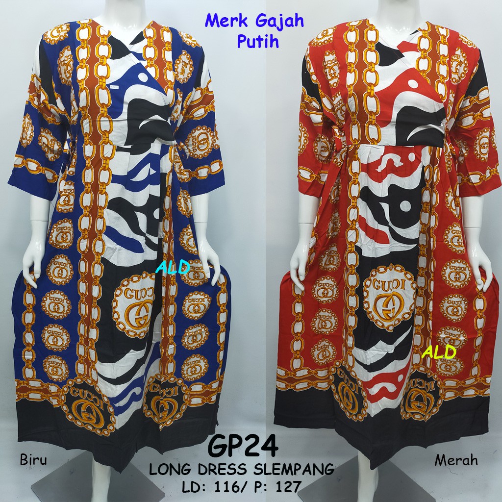 ALdera LongDress Tali 4 Tangan 3/4 Daster Gajah Putih GP24
