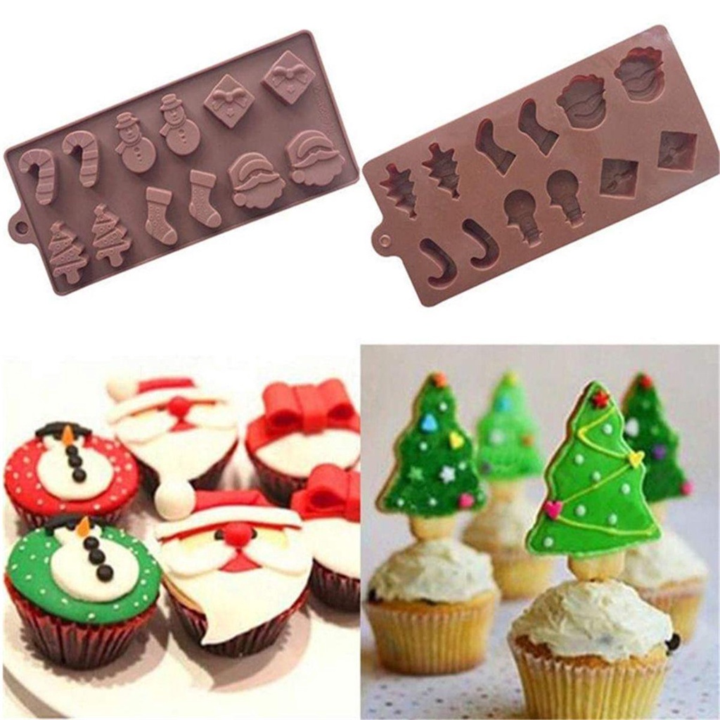 Solighter Cetakan Silikon Natal Kitchen Cake Tools Cetakan Kue