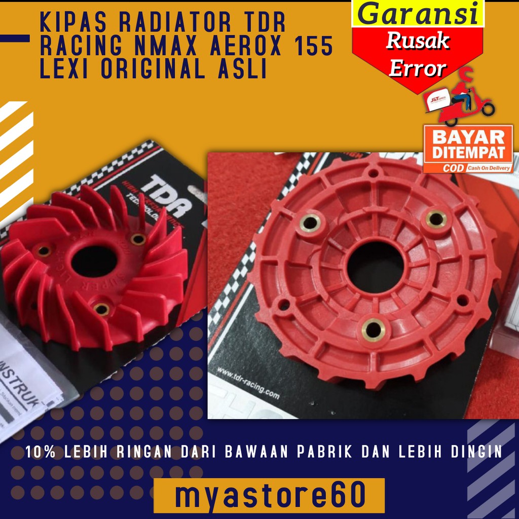 KIPAS RADIATOR MERK MEREK TDR RACING BALAP YAMAHA MOTOR NMAX AEROX 155 LEXI ORI THAILAND AKSESORIS