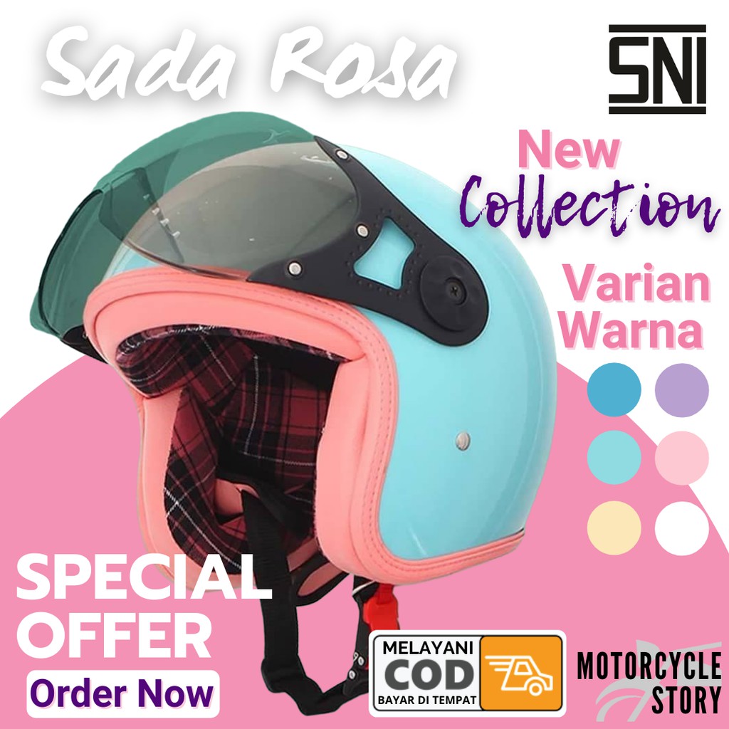 Helm Helem Cewek Dewasa SNI Terbaru Original RIMC Sada Rosa New