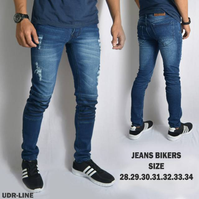 Celana jeans pria sobek lutut robek ripped destroy premium bioblitz bio blitz size 27-332 cut knee