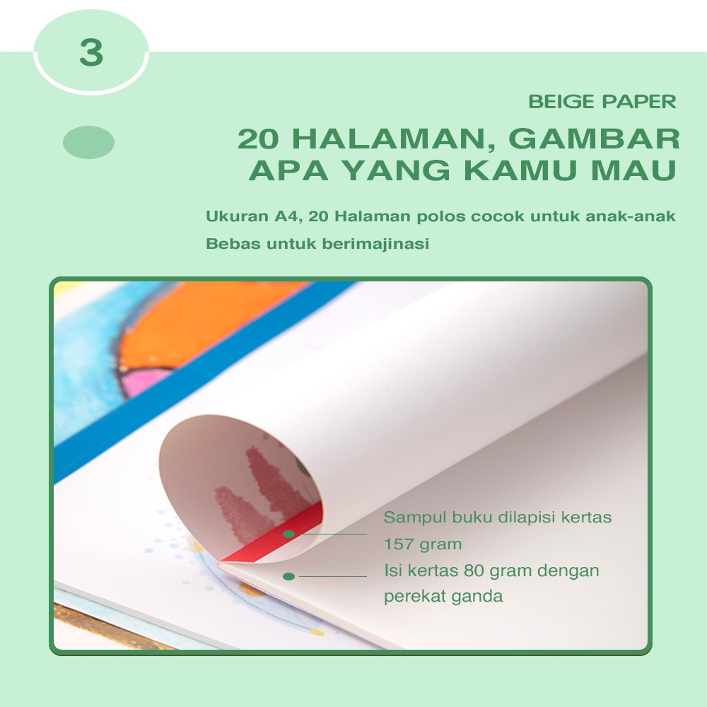 Deli Painting Book / Buku Gambar 20 Lembar Kertas Tebal Tidak Tembus 73381 73382