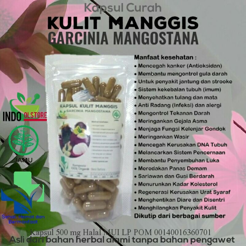 

Kapsul Curah KULIT MANGGIS 100 Kapsul Kanker Diabetes Alergi Kolesterol Awet Muda Jerawat dll